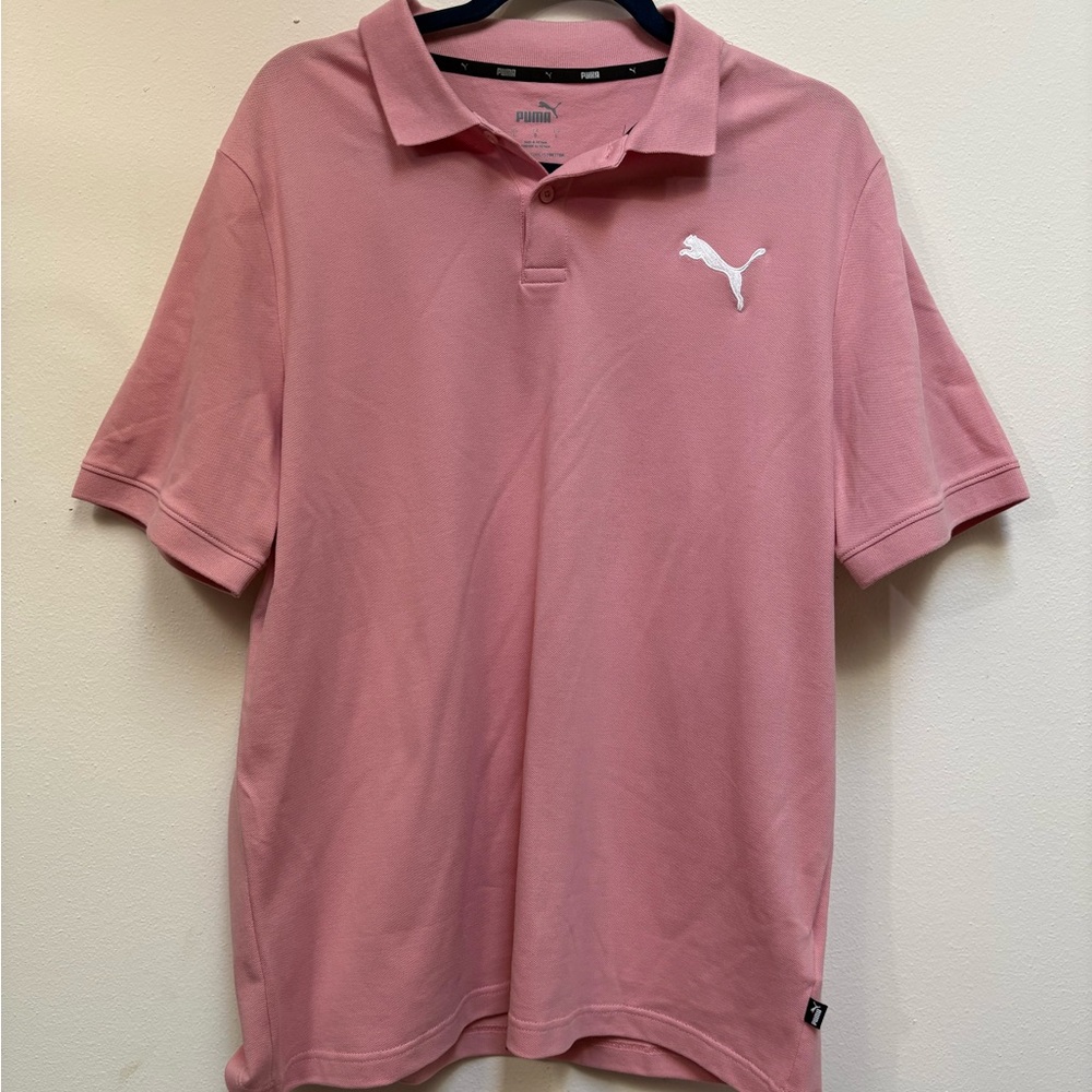 Puma Men's Polo Shirt in Soft Pink